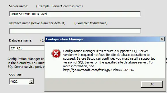 Error In Installing Sccm 2012 1664